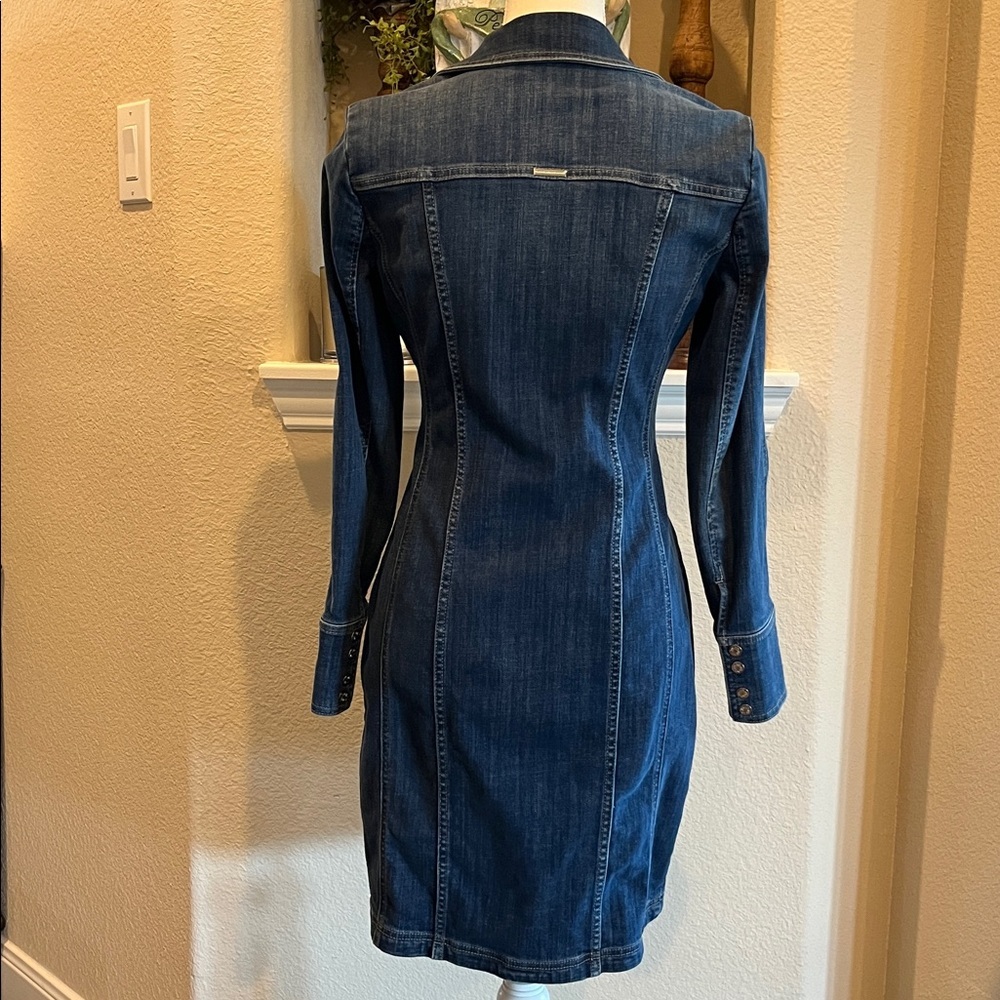 White House Black Market Snap Up Denim Midi Skirt Size 2 - Picture 4 of 16